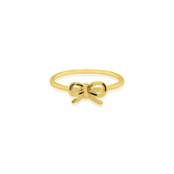 NWT Leah Ribbon Bow Ring // 14kt Gold Vermeil (Size 6) - Picture 1 of 3
